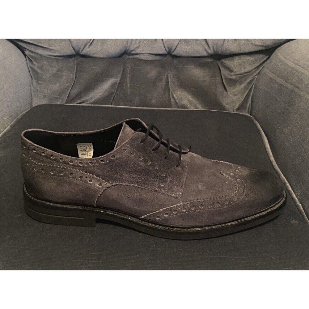 Gaen Men's Italian Dress Shoes  Lace Gray Black Grey 45Euro US 12